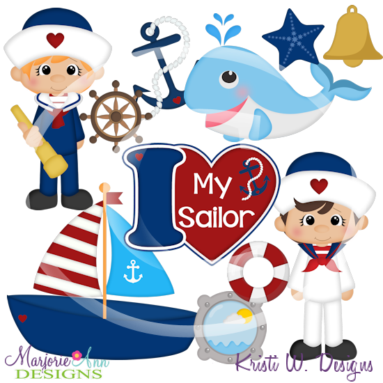 I Love My Sailor-Boys SVG Cutting Files/Paper Piecing +Clipart - Click Image to Close